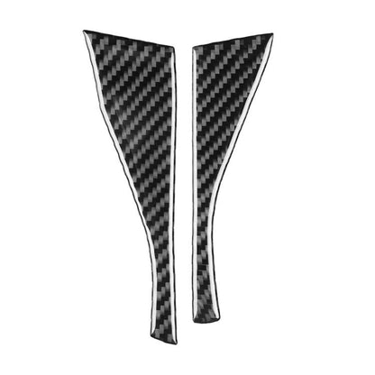 Carbon fiber V-shaped dashboard decorative sticker pair, two pieces with white edges