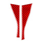 Red carbon-fiber V-shaped dashboard decorative sticker pair, two-piece set with white edges