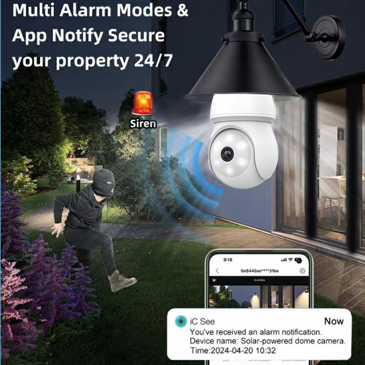E27 Bulb Socket Waterproof Security Camera Night Vision HD Wifi Surveillance Cam, Waterproof Security Camera