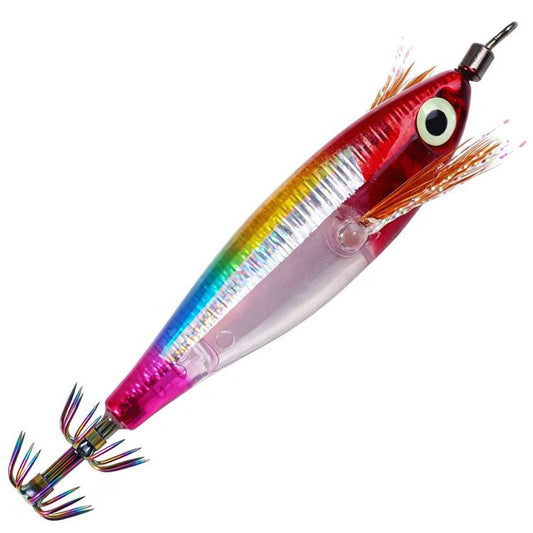 HENGJIA SJ067 Glow Squid Jigs Lures Laser Horizontal Shrimp Wood Shrimp Hooks, 8cm 5.5g