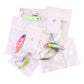 Assorted micro sinking minnow lures in clear bags with treble hooks