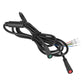 Black wiring harness cable with connector plugs and multi-colored wire end leads