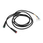Pre-assembled wiring harness cable with black plugs and color-coded wire bundle