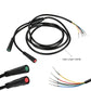 Black wiring harness cable kit with dual plugs and color-coded wire ends, length noted