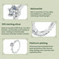 S925 Sterling Silver Platinum-Plated Moissanite Slim Ring, 6 US Size, 7 US Size, 8 US Size