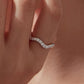 Minimalist S925 Sterling Silver Wave White Gold Plated Moissanite Ring
