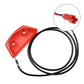 Red taillight light housing and black taillight cable with red connector
