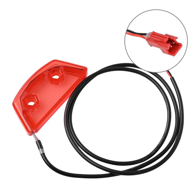 Red taillight light housing and black taillight cable with red connector