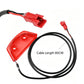 Taillight cable with red light cover, black wire, and red connector, 80cm length