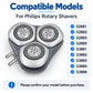 Three-head rotary shaver replacement head with metal foils and mounting clips