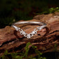 S925 Sterling Silver V-Shaped Fleur-de-Lis Moissanite Ring, 6 US Size, 7 US Size, 8 US Size