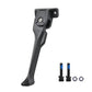 Black kickstand side stand support with foot pad, bolt holes, and hardware pack