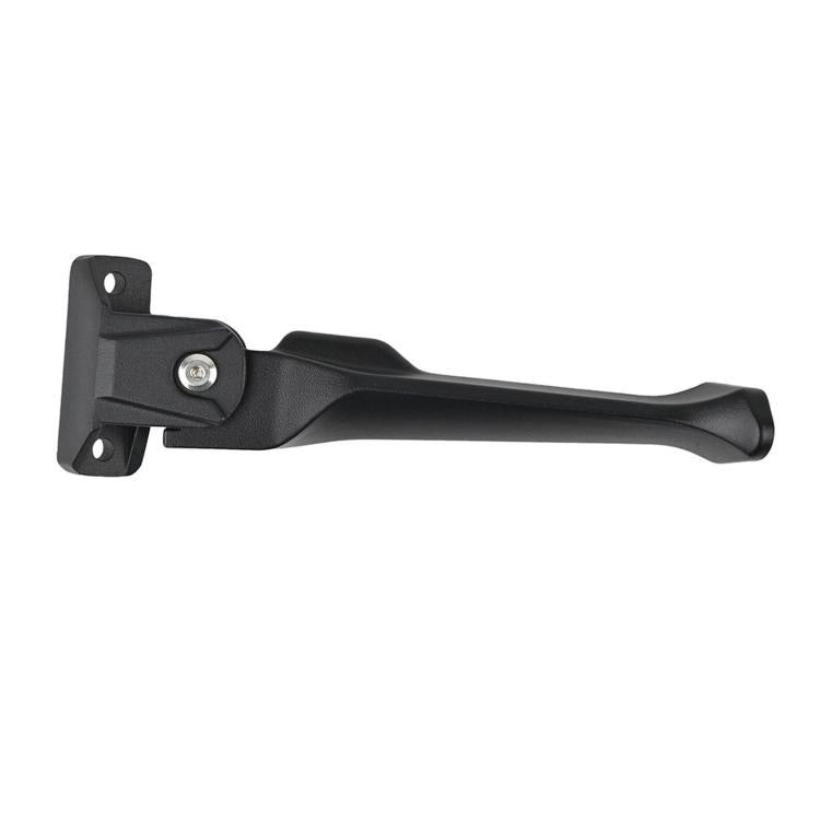 Black kickstand side stand support with square mounting plate and recessed bolt