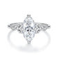 S925 Sterling Silver Teardrop-Shaped 2-Carat Moissanite Ring, 6 US Size, 7 US Size, 8 US Size