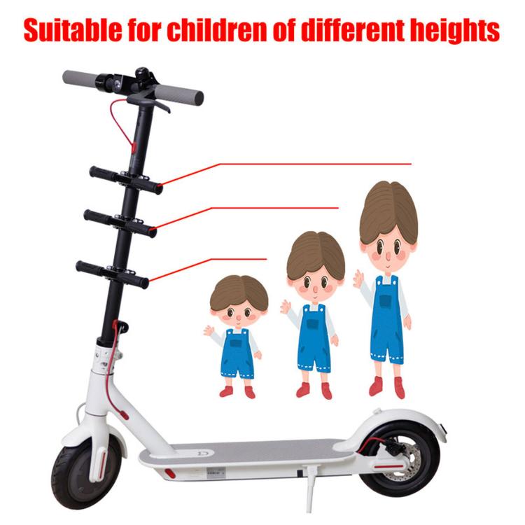Height-adjustable child handlebar assembly with multi-position mounting