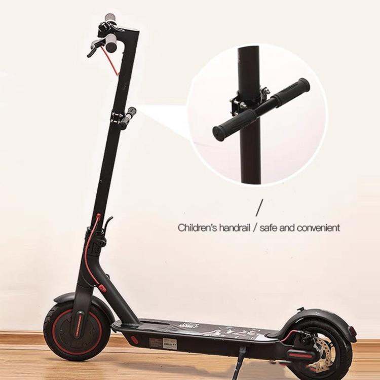Black children’s handlebar with rubber grips on electric scooter