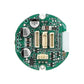 Electric scooter dashboard circuit board, green PCB with ICs, connectors, and ribbon socket
