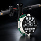 Electric scooter dashboard circuit board with digital speed display, mounted on handle assembly
