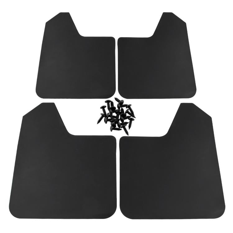 Black universal splash guard set, four flaps with mounting screws