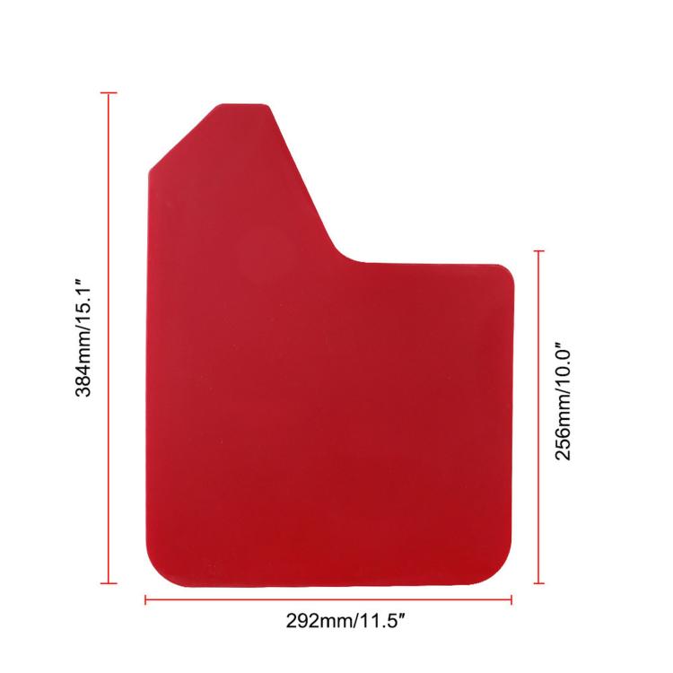 Red splash guard mud flap, 38.4 x 29.2 cm size diagram