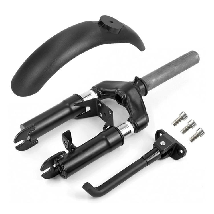 Black front fork shock absorber, front mudguard, and extended kickstand set