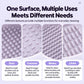 Purple silicone cleaning mat with multiple textured surfaces for different brushes