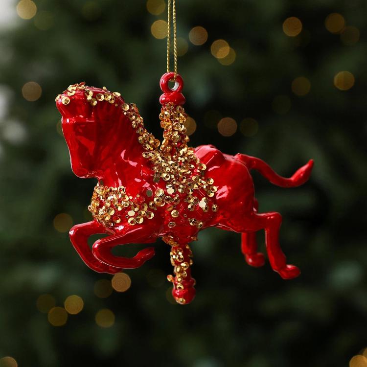 Painted Rocking Horse Christmas Tree Hanging DIY Ornament