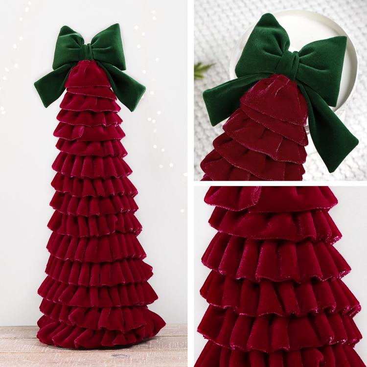Layered Pleated Christmas Tree Ornament DIY Christmas Decor