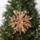 3D 4.72 Inch Glitter Snowflake Christmas Ornament Shatterproof Hanging Tree Decoration