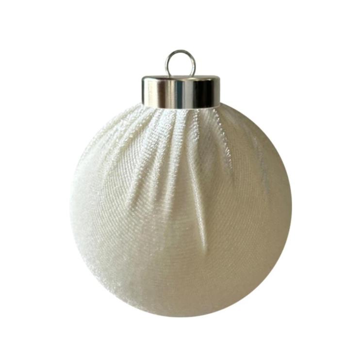 Fabric-Covered Ball Christmas Ornaments Decorations, 6cm, 8cm