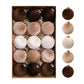 15pcs /Set Velvet-Covered Christmas Ball Ornaments, 6cm, 8cm