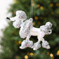 Sequined Electroplated Christmas Ornament Mini Poodle Hanging Decoration