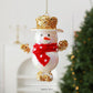 4.7 Inch Christmas Snowman Tree Ornaments Shatterproof Glitter Top Hat Snowman Baubles
