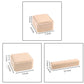 Beige octagonal velvet jewelry box shown with labeled size dimensions