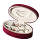 Oval Velvet Jewelry Organizer Box Portable Small Travel Mini Case