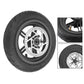 Rear pneumatic wheel with 120mm brake rotor, multiple angle details