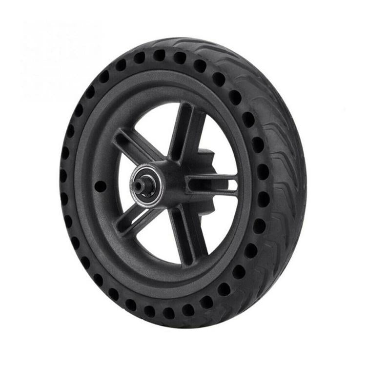 Black solid rear scooter wheel with spoke hub design, no disc shown