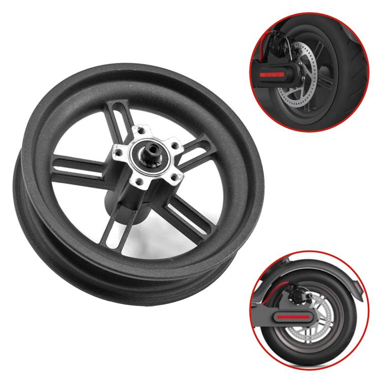 Rear wheel hub assembly with silver spokes and dark tire