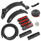 Electric scooter rear fender kit, black fenders with coiled cable and hardware