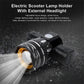 Electric scooter lamp holder with external headlight lens and side light pod