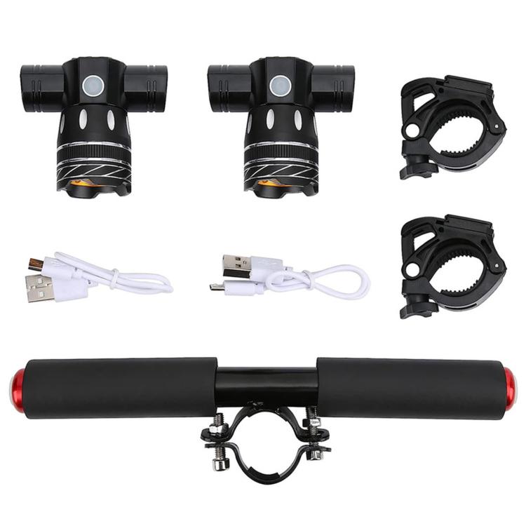 Electric scooter lamp holder kit with headlight mounts, clips, and USB cables