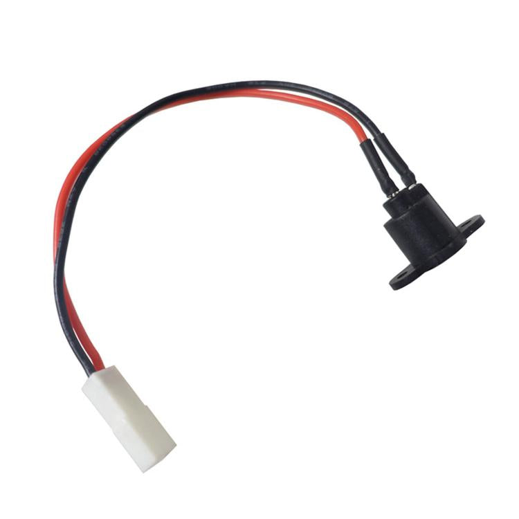 Charging port connector with red and black wires and white charging lead