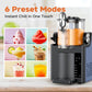 Home frozen drink slushy machine with blue body and transparent container for mixing