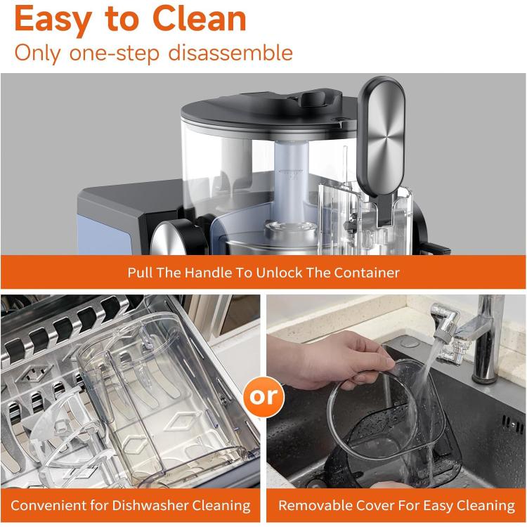 Slushy machine with removable transparent parts for easy cleaning and quick rinse access