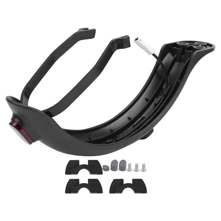 Rear mudguard cover with red tail light and hardware mounting clips included