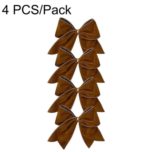 4 PCS/Pack Christmas Fabric Bow Ornaments For Christmas Tree & Wreath Decoration