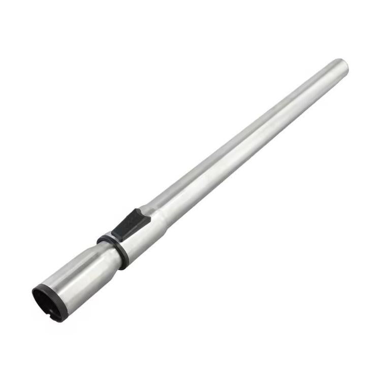 Silver stainless steel telescopic vacuum wand tube with black end connector