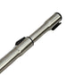 Stainless steel extension wand section with black latch collar for attachment