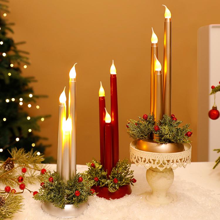 Christmas LED Electronic Candle Decorations Tabletop Ornaments