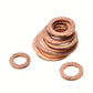 200 PCS/Box M5-M14 Solid Copper Washer Assortment Kit Metric Crush Washers Sealing Flat Rings Set, Copper Washer